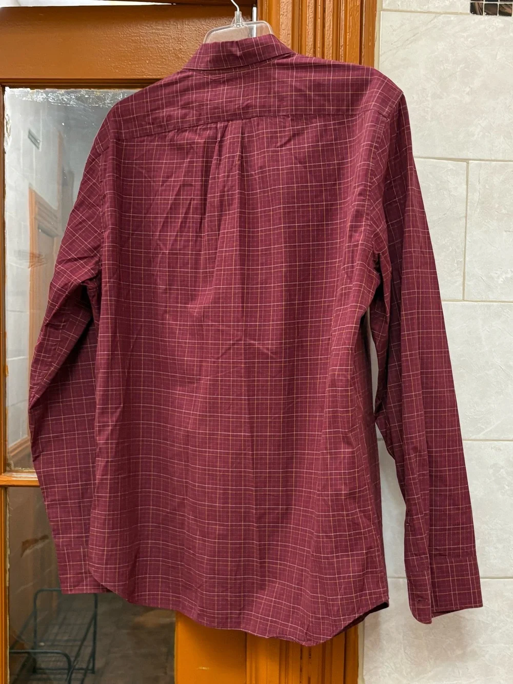 J. Crew Men's Burgundy Plaid Button-Down Shirt